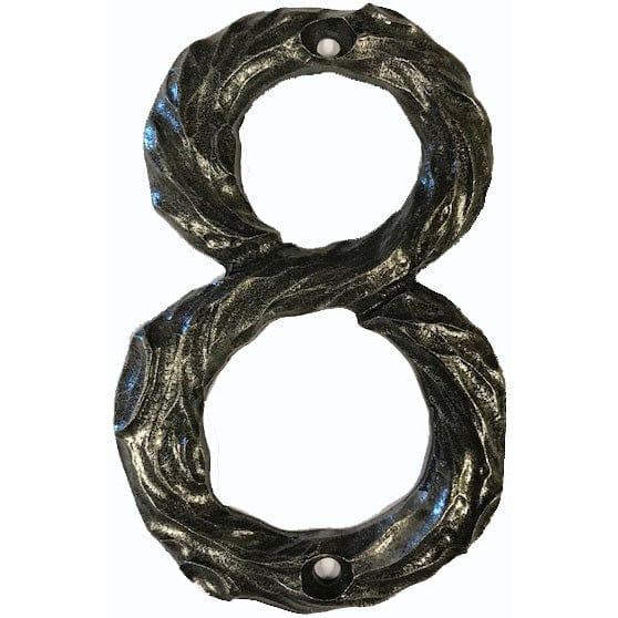 LHN8-P Log House Number 8, Pewter, 1 piece